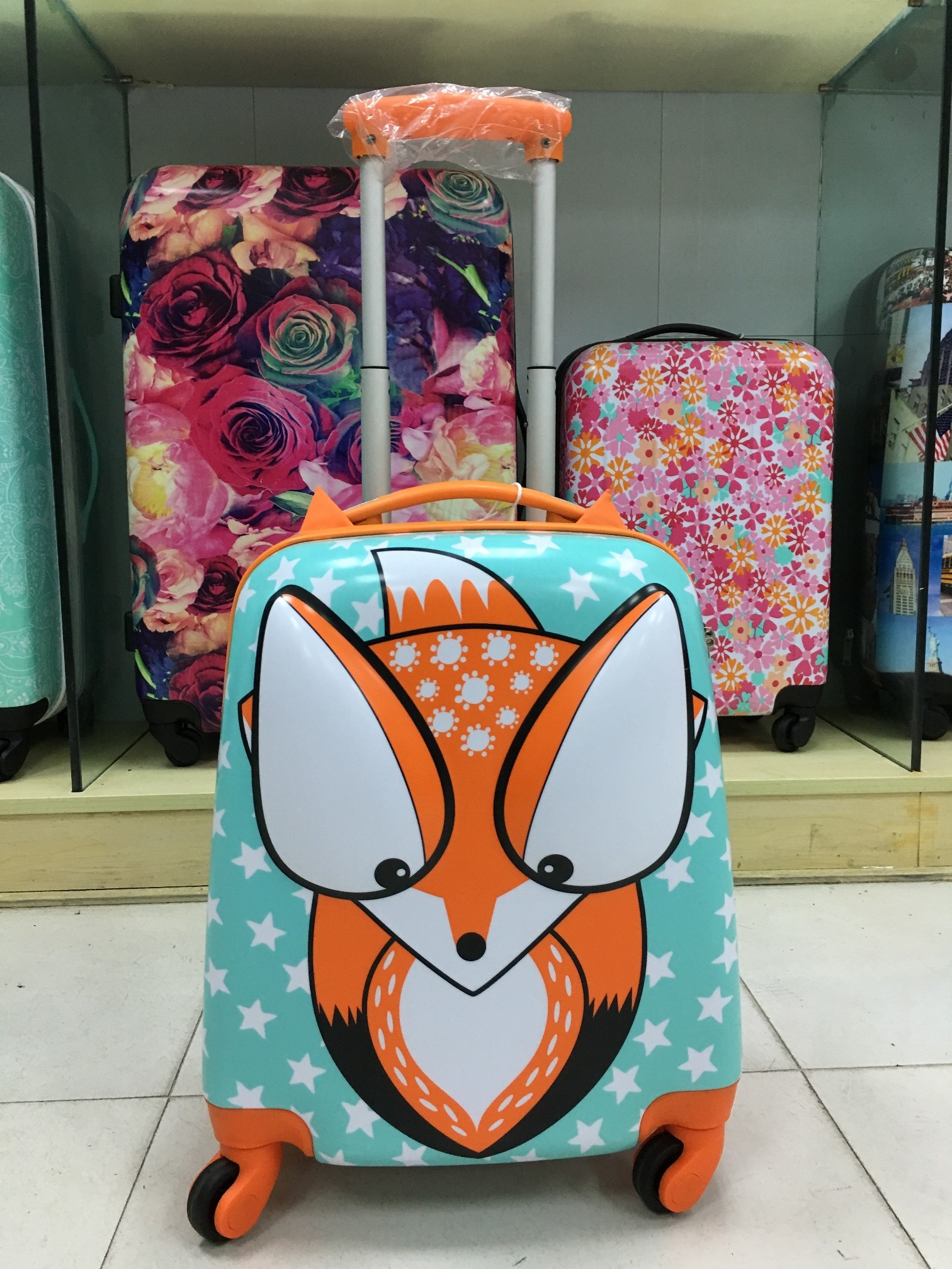 Yanteng classic fox kids luggage in various color