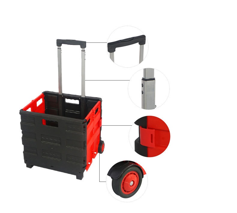 Yanteng stylish plastic foldable cart in red  color