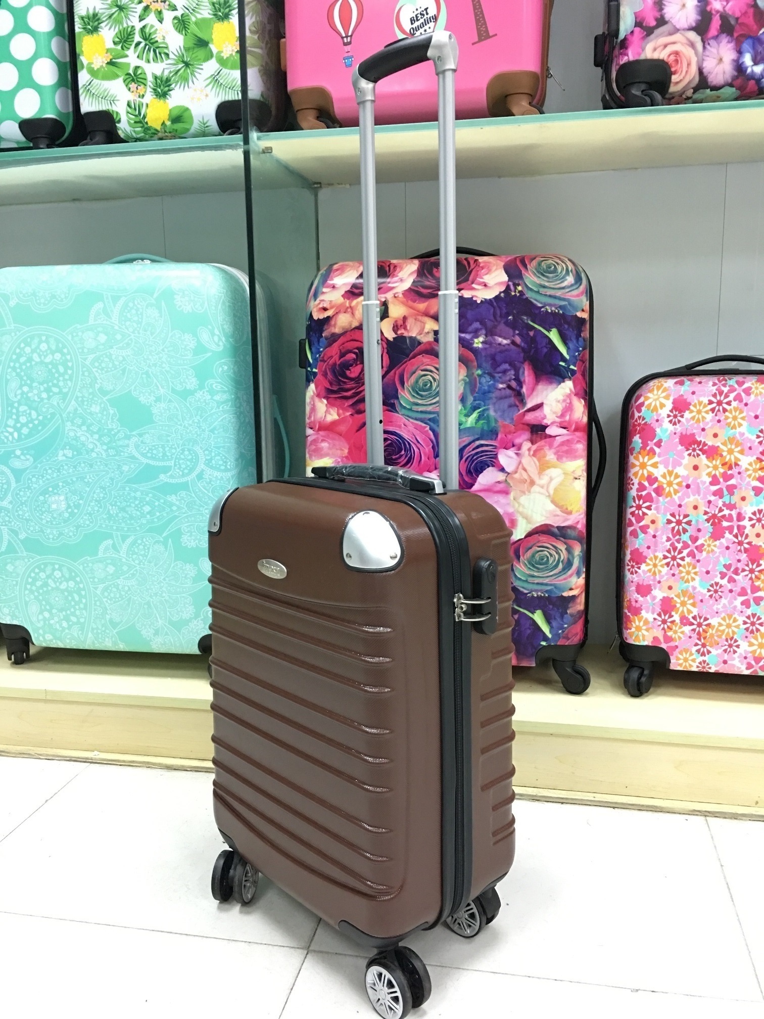 yanteng cheap carry on luggage in brown color