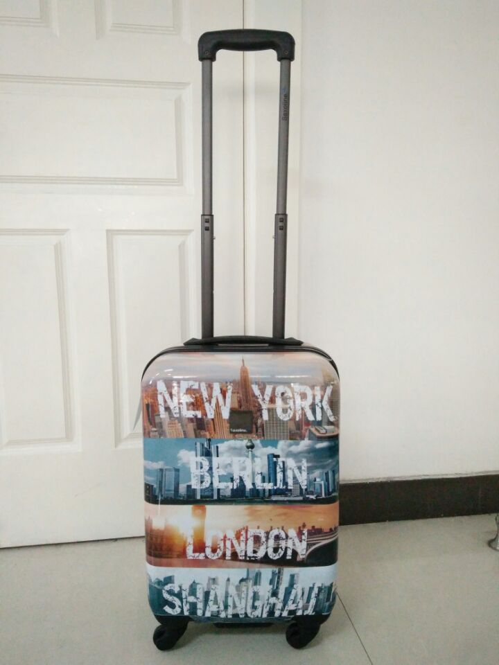 Yanteng classic printed city view hard luggage in various color
