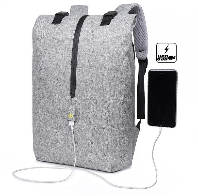 Yanteng stylish Anti-theft Backpack with USB port in grey color